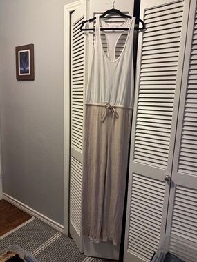 Spiritual Gangster Cream and Beige Sleeveless Drawstring Jumpsuit